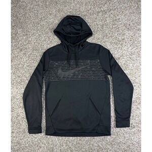 Nike Therma Dri Fit GFX Pullover Hoodie Black Front Pocket BV2764-010 Small